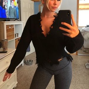 Distressed forever 21 sweater